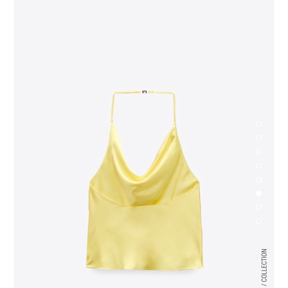 Satin effect yellow top zara top